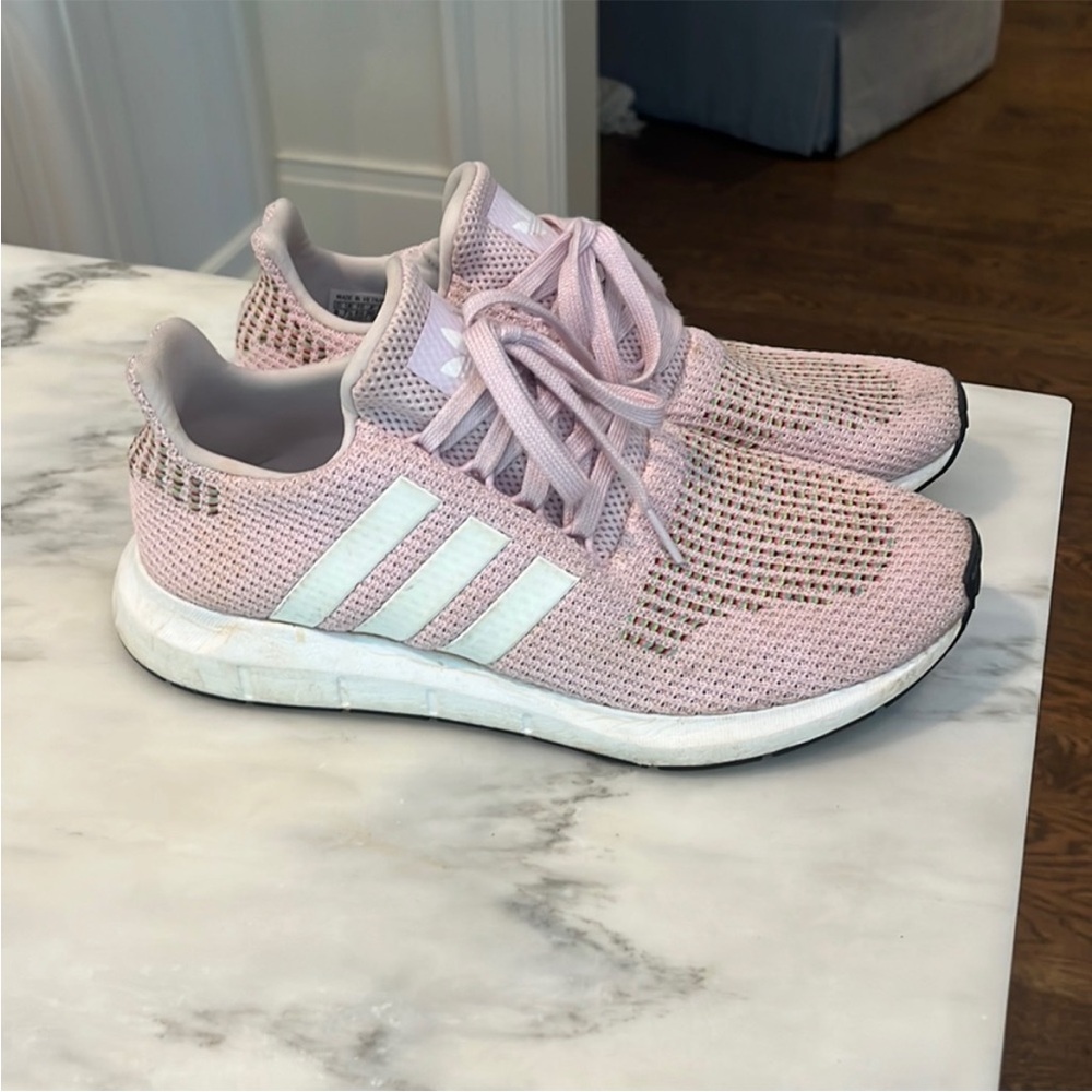 Adidas Pink and White Sneakers